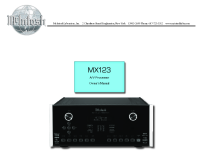 McIntosh MX123 - Owners manual 